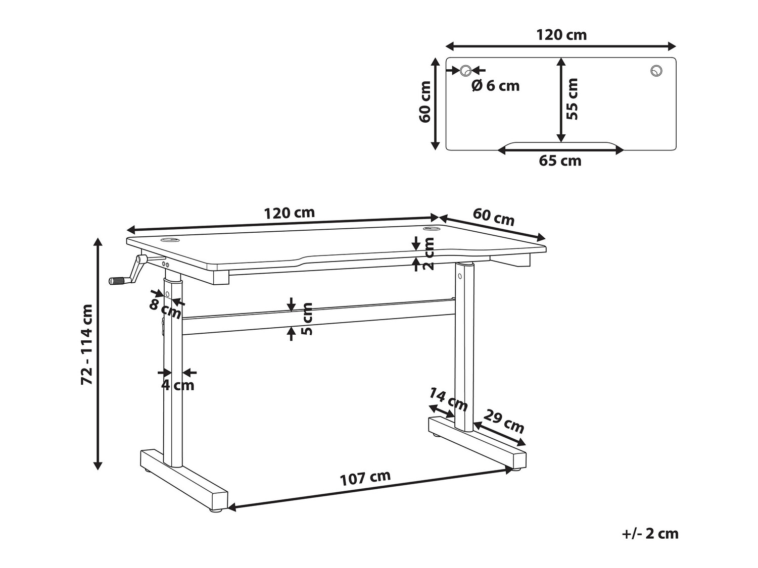 Reguleeritava kõrgusega töölaud Berwyn 169