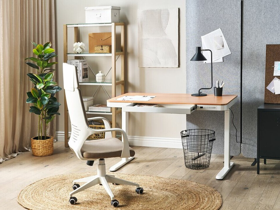 Reguleeritava kõrgusega töölaud Berwyn 224 (Valge + Ere puit)