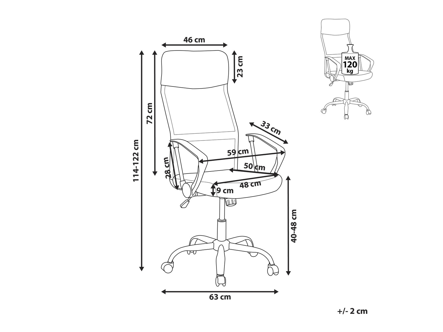 Kontoritool Berwyn 267 (Must)