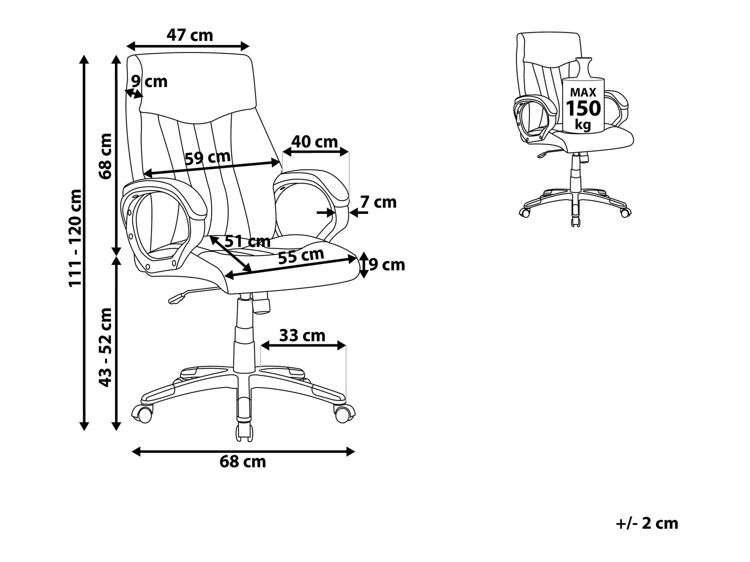 Kontoritool Berwyn 283 (Must)