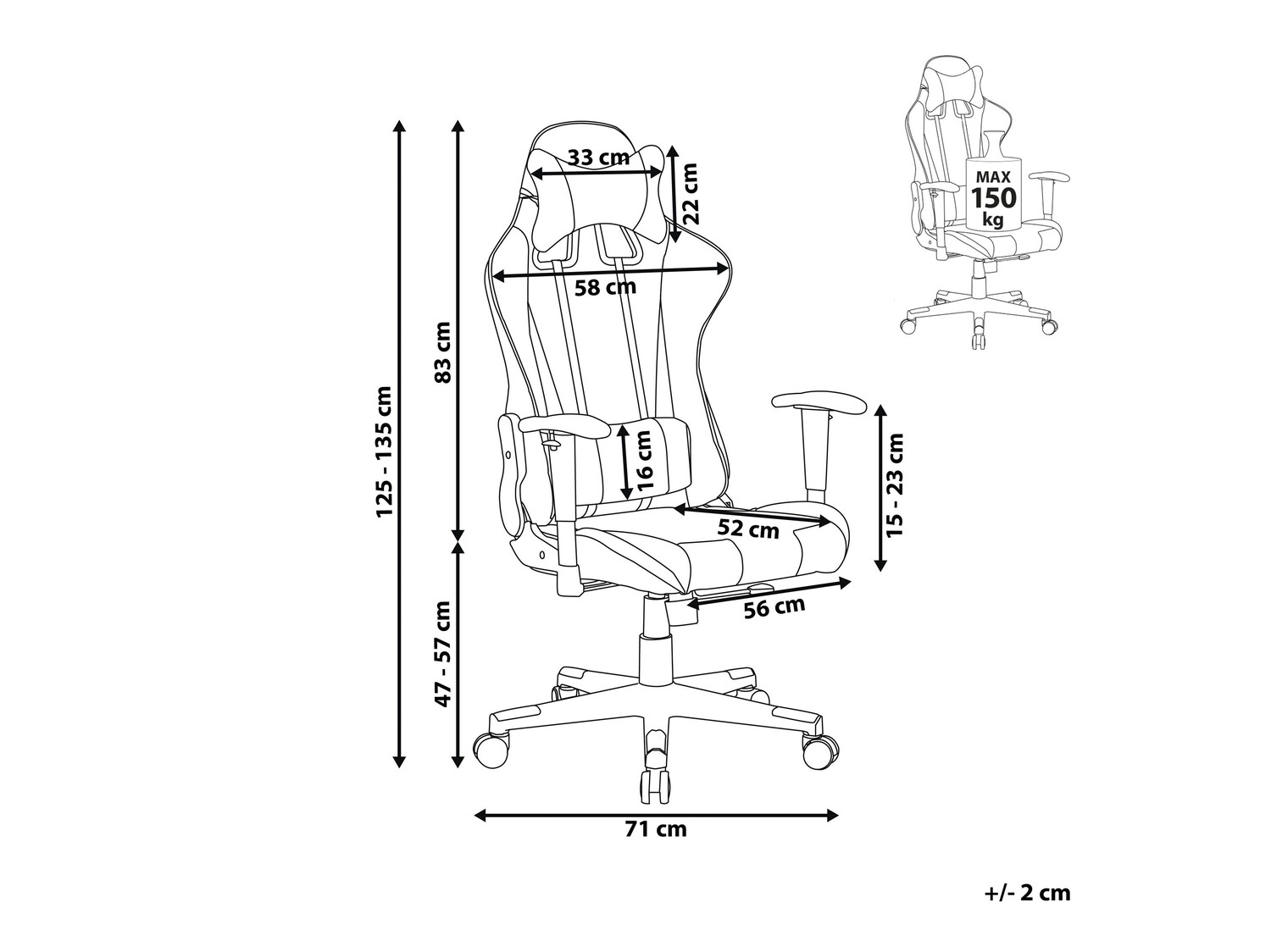 Mänguritool Berwyn 308 (Valge + Must)