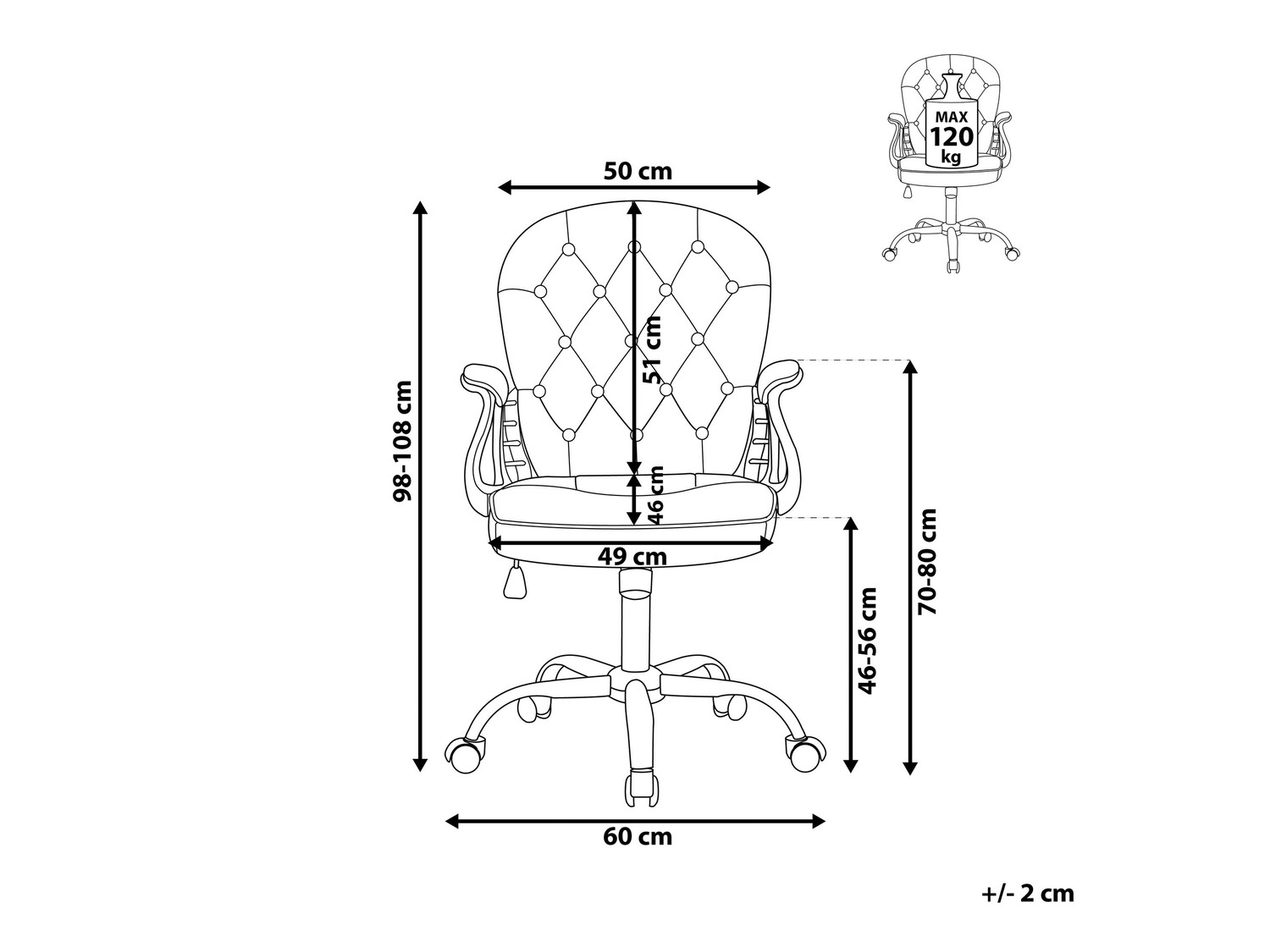 Kontoritool Berwyn 329 (Must)