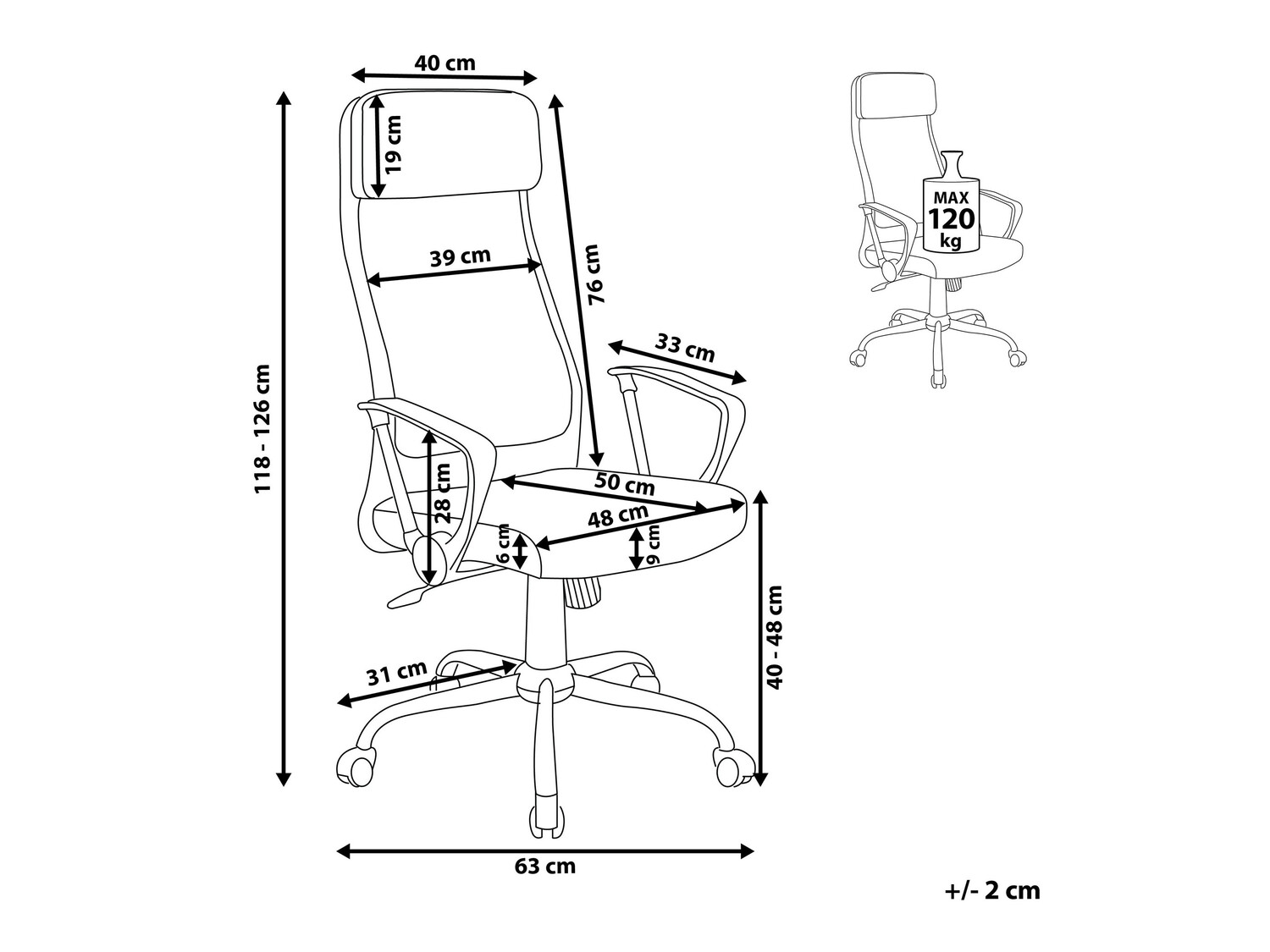 Kontoritool Berwyn 346 (Valge)