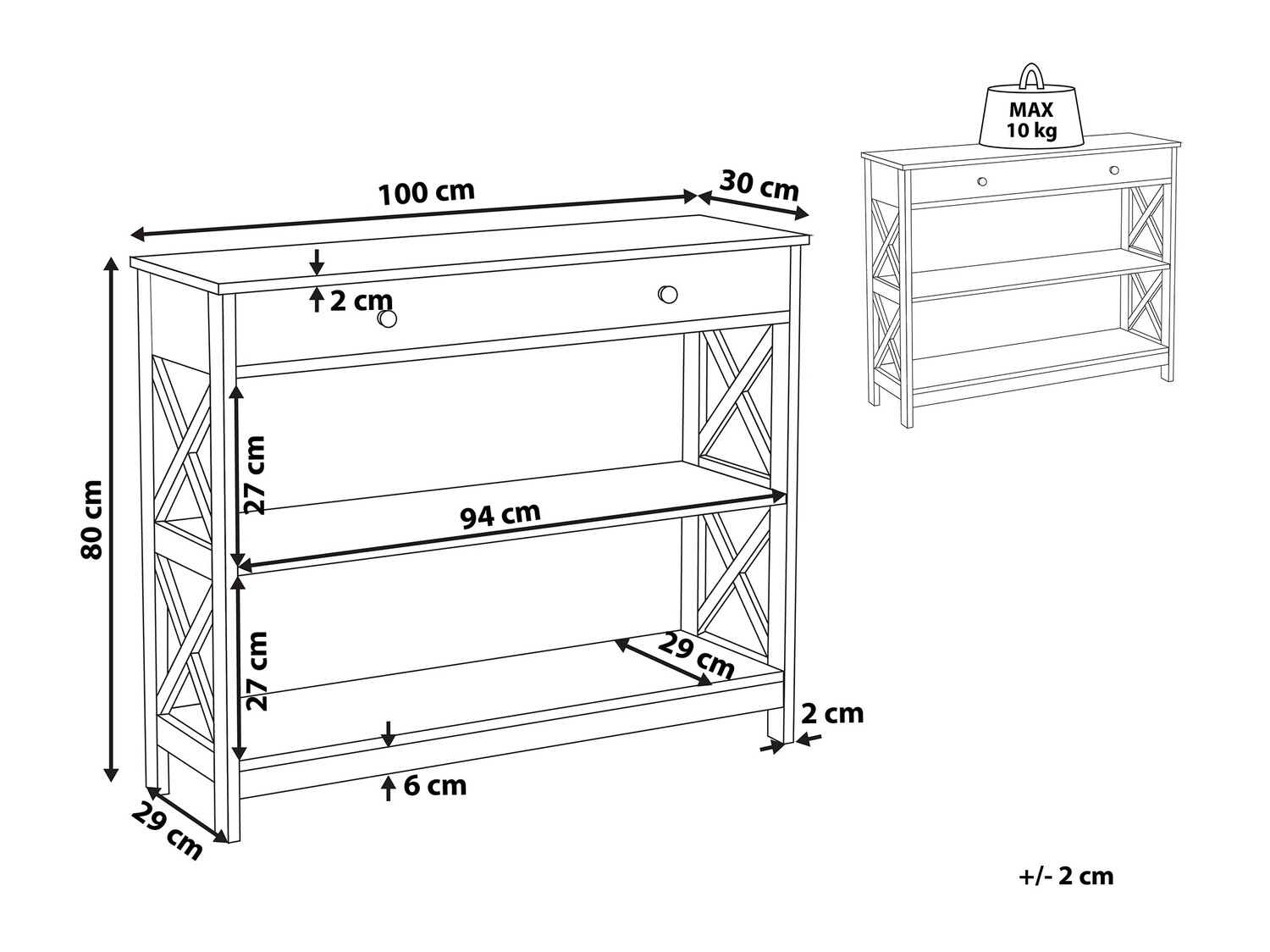 Konsoollaud Berwyn 389 (Valge)