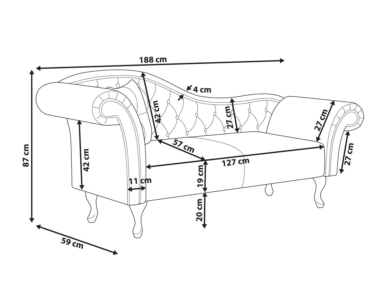 Kušett Berwyn 420 (Hall)