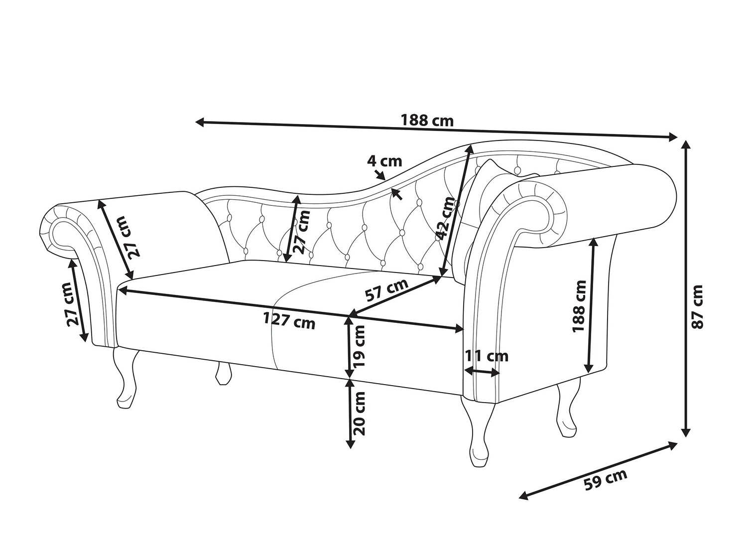 Kušett Berwyn 420 (Hall)