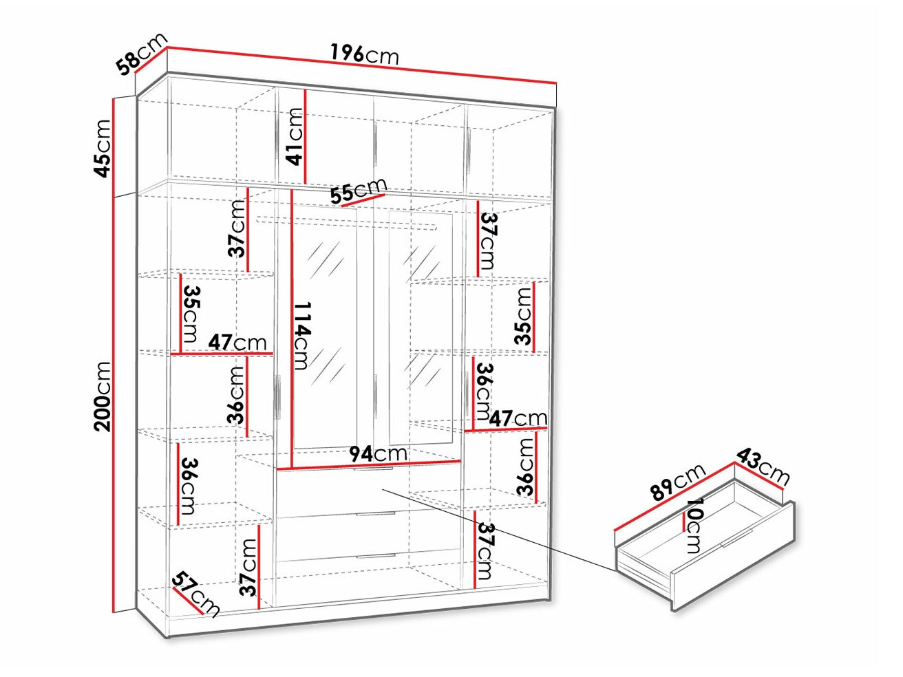 Riidekapp Ophdome 107