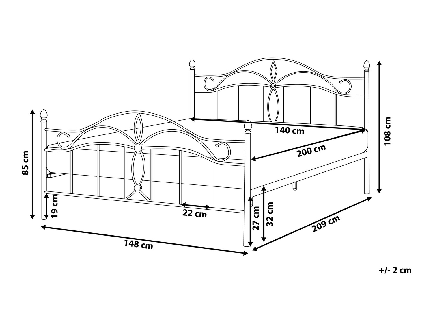 Voodi Berwyn 441 (Valge)