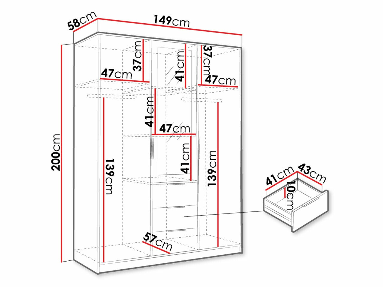 Riidekapp Ophdome 104