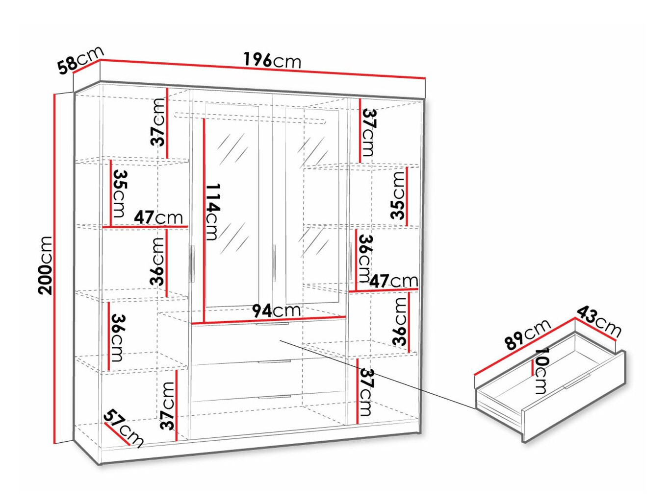 Riidekapp Ophdome 105