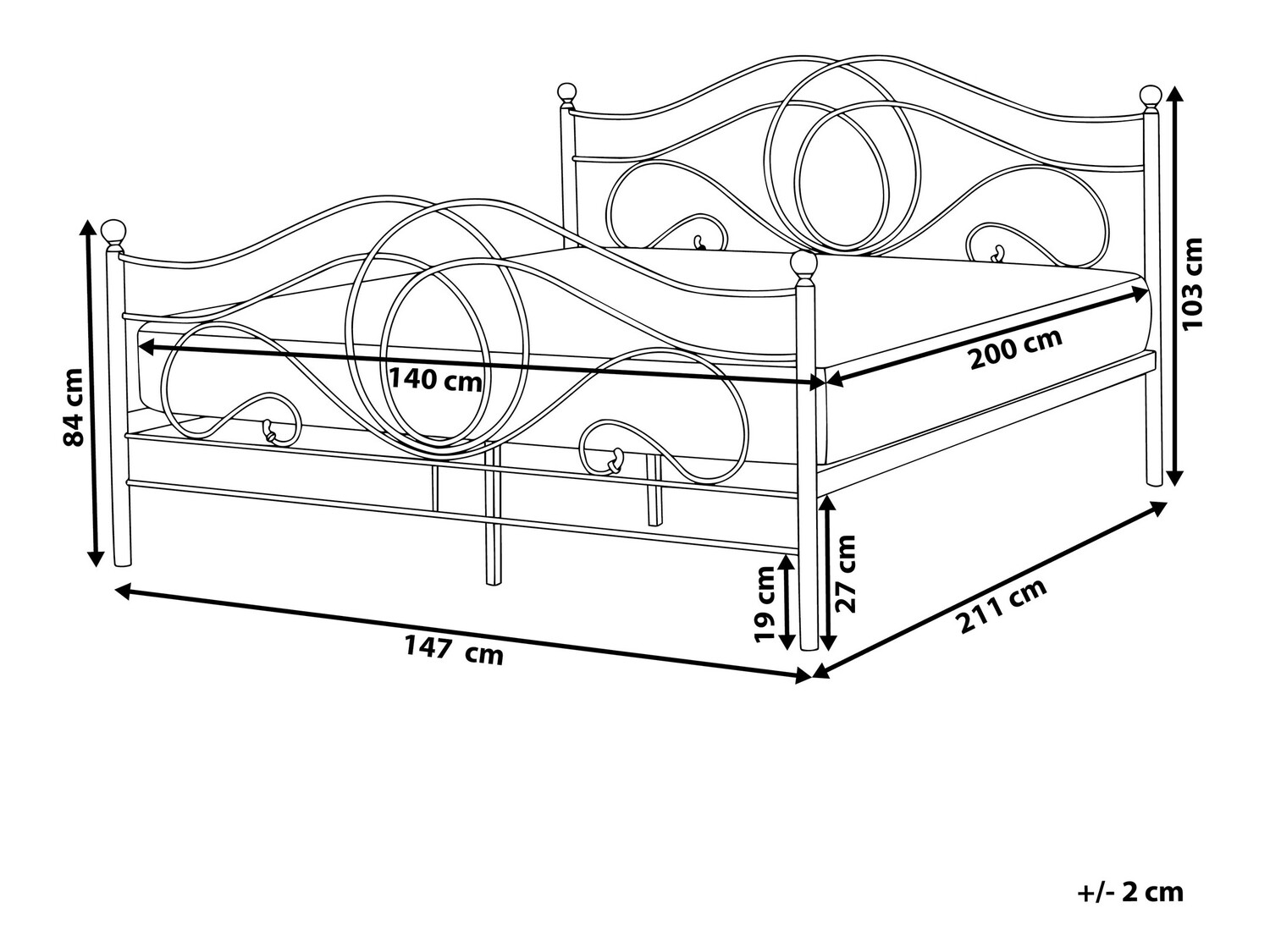 Voodi Berwyn 458 (Must)