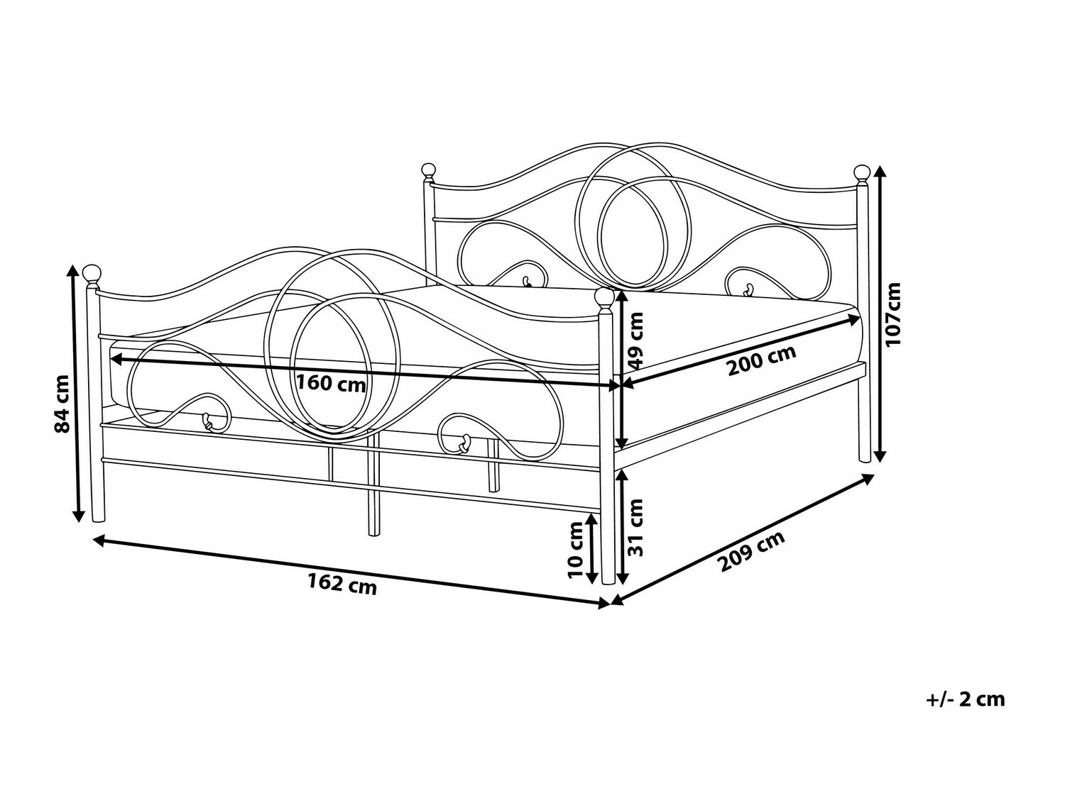 Voodi Berwyn 458 (Must)
