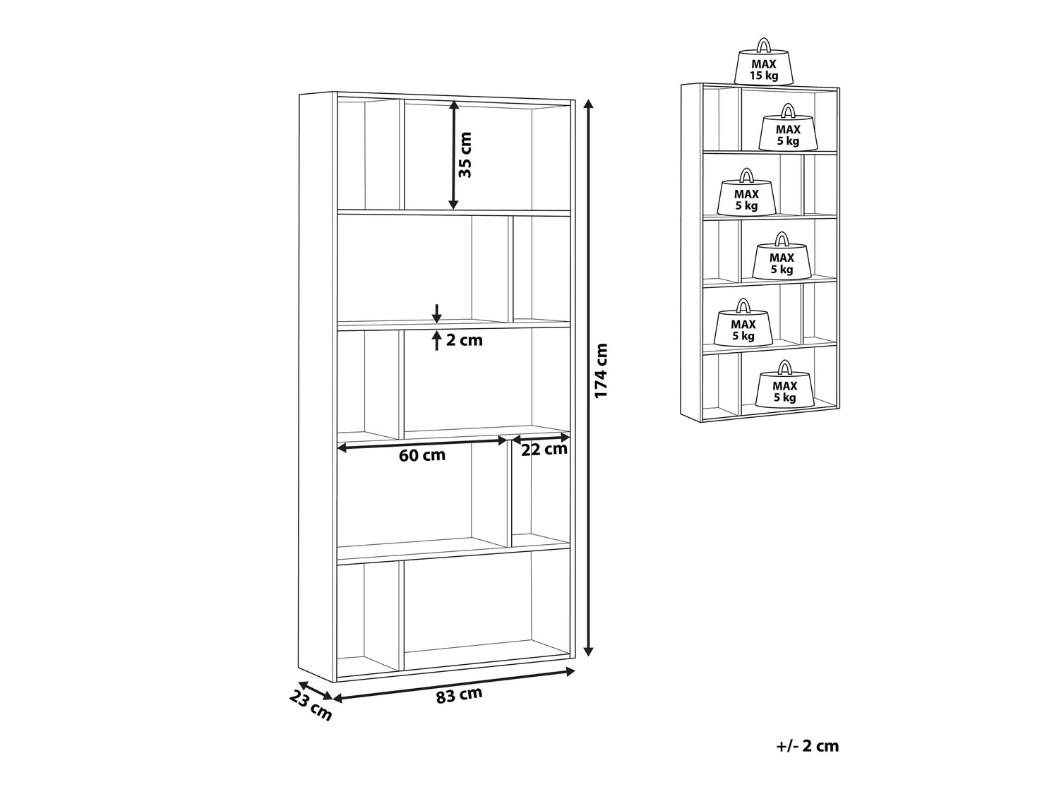 Riiul Berwyn 480 (Tume puit + Valge)