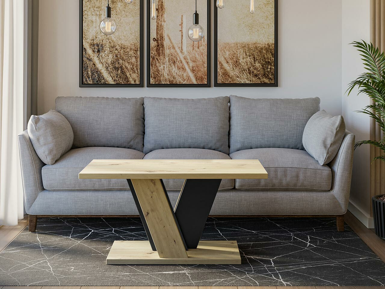 Diivanilaud Goodyear 128 (Artisan tamm + Must)