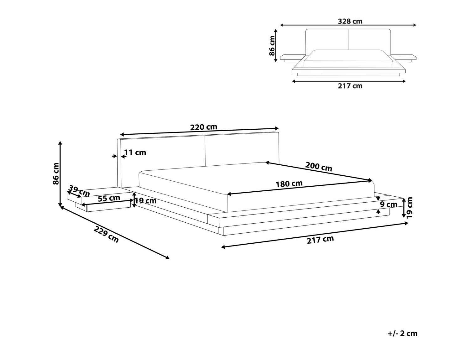 Voodi Berwyn 543 (Pruun) Koos öökapid