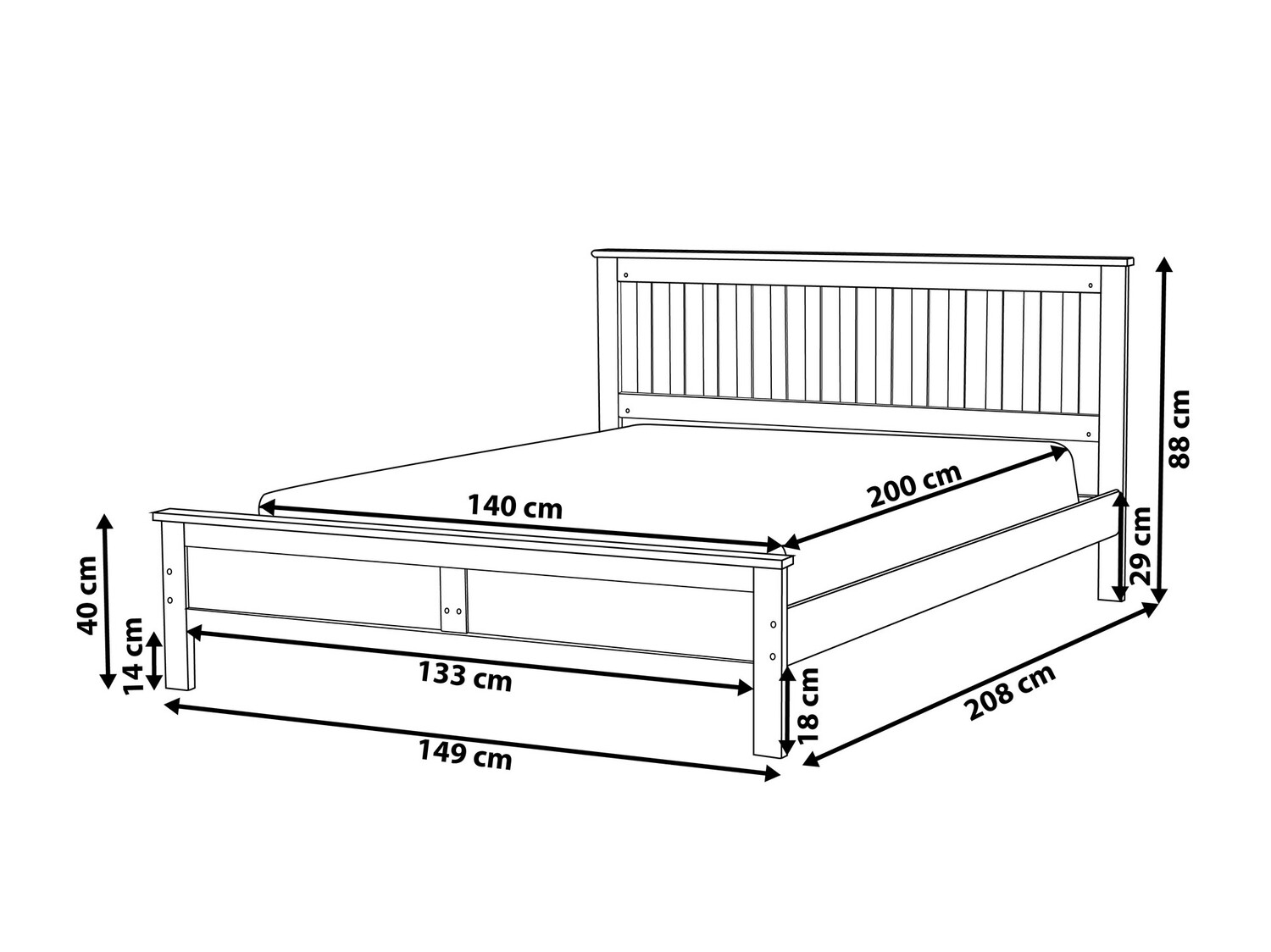 Voodi Berwyn 600 (Hall)