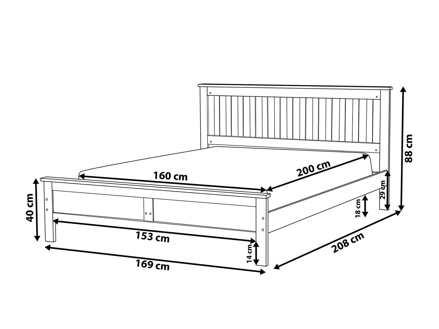 Voodi Berwyn 600 (Valge)