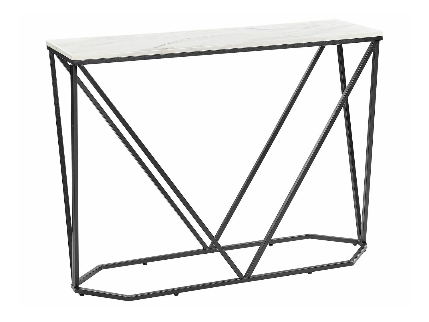 Konsoollaud Berwyn 615 (Must + Valge marmor)