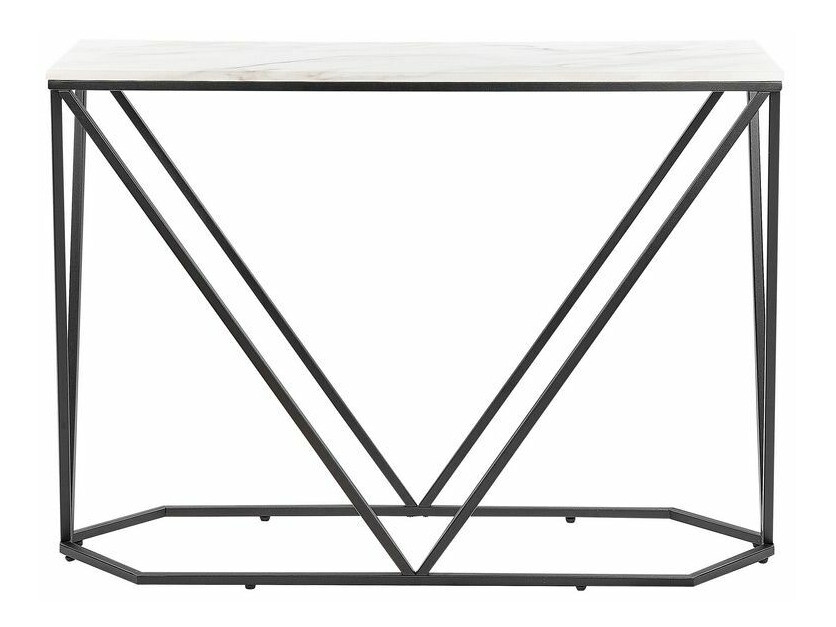 Konsoollaud Berwyn 615 (Must + Valge marmor)