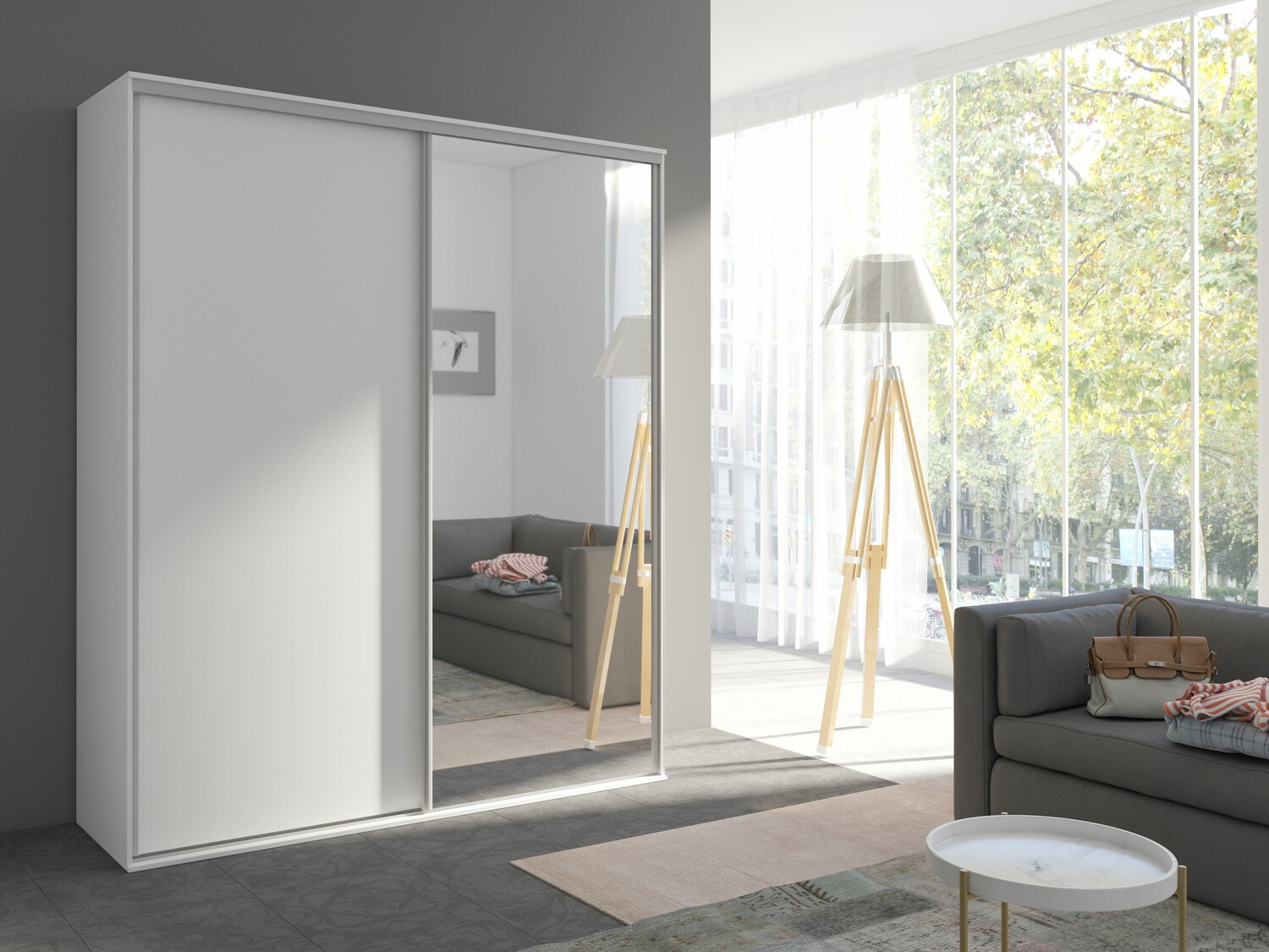 Riidekapp Murrieta 180 (Valge)