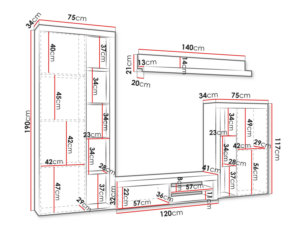 Elutoa komplekt Tucson 103 (Sonoma tamm)