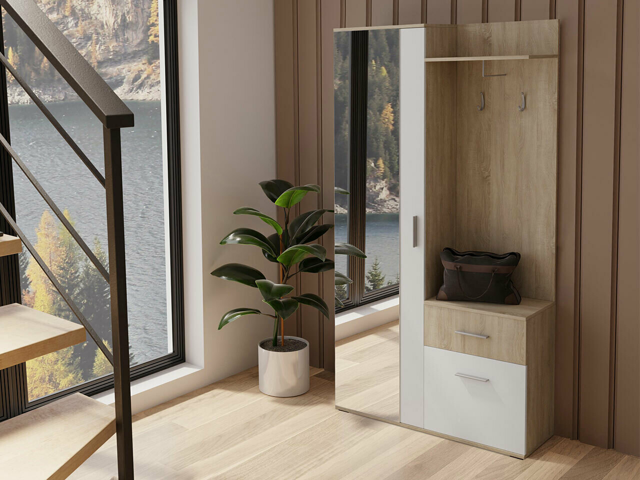 Esikukomplekt Pavo (Sonoma tamm + Valge)