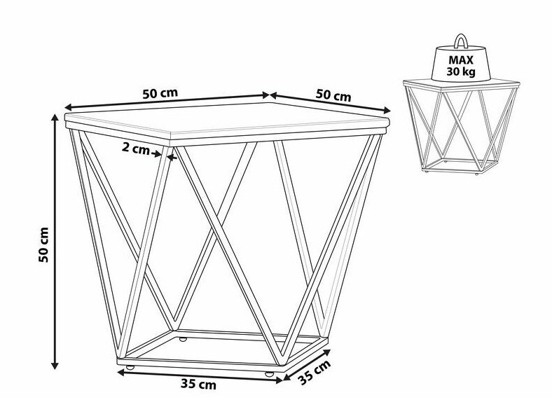 Külglaud Berwyn 651 (Must + Pruun marmor)