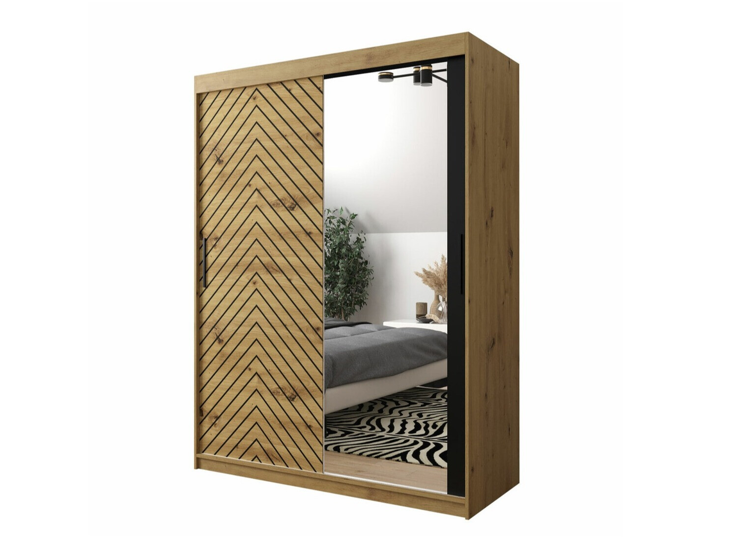 Riidekapp Hartford 311 (Artisan tamm + Must)