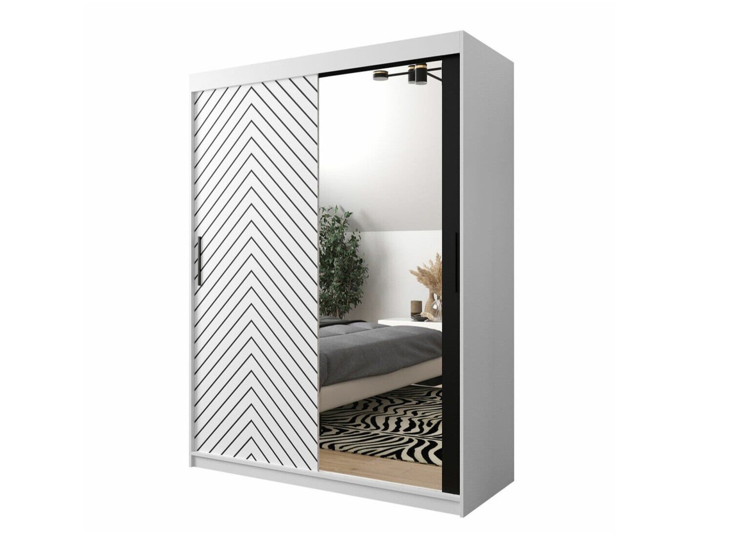 Riidekapp Hartford 311 (Valge + Must)