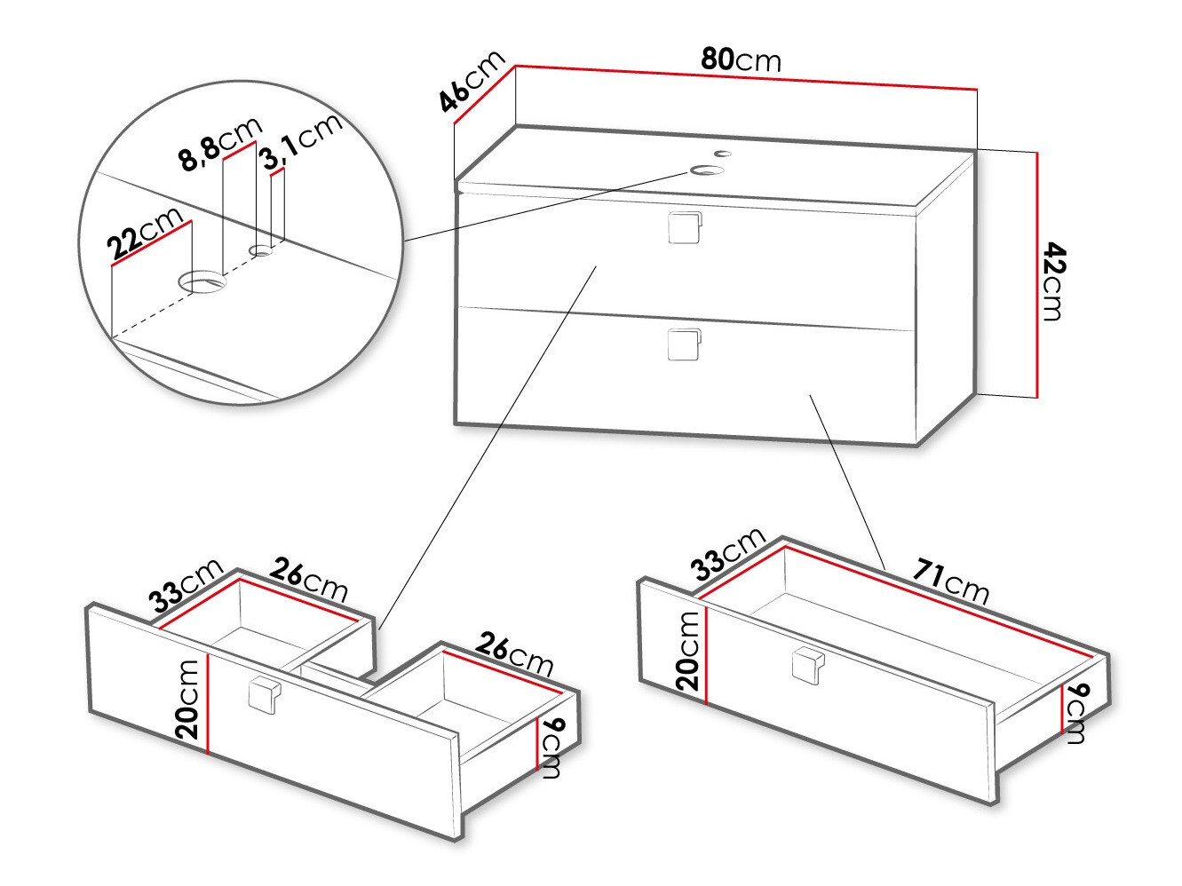Vannitoa põrandakapp kraanikausile Panium (Valge)