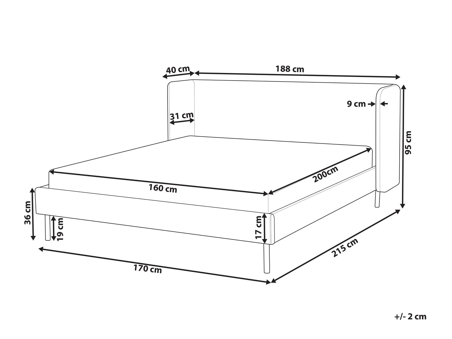 Voodi Berwyn 656 (Taupe)