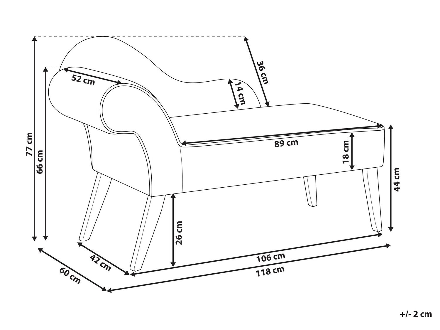 Kušett Berwyn 690 (Taupe)