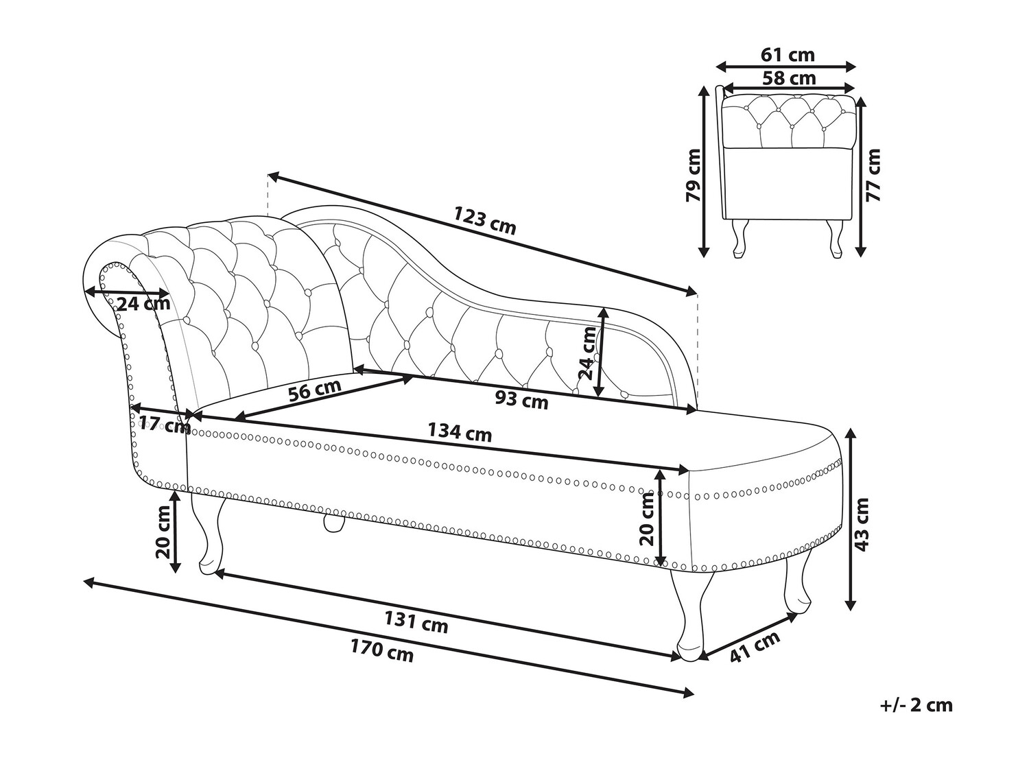 Kušett Berwyn 693 (Pruun)