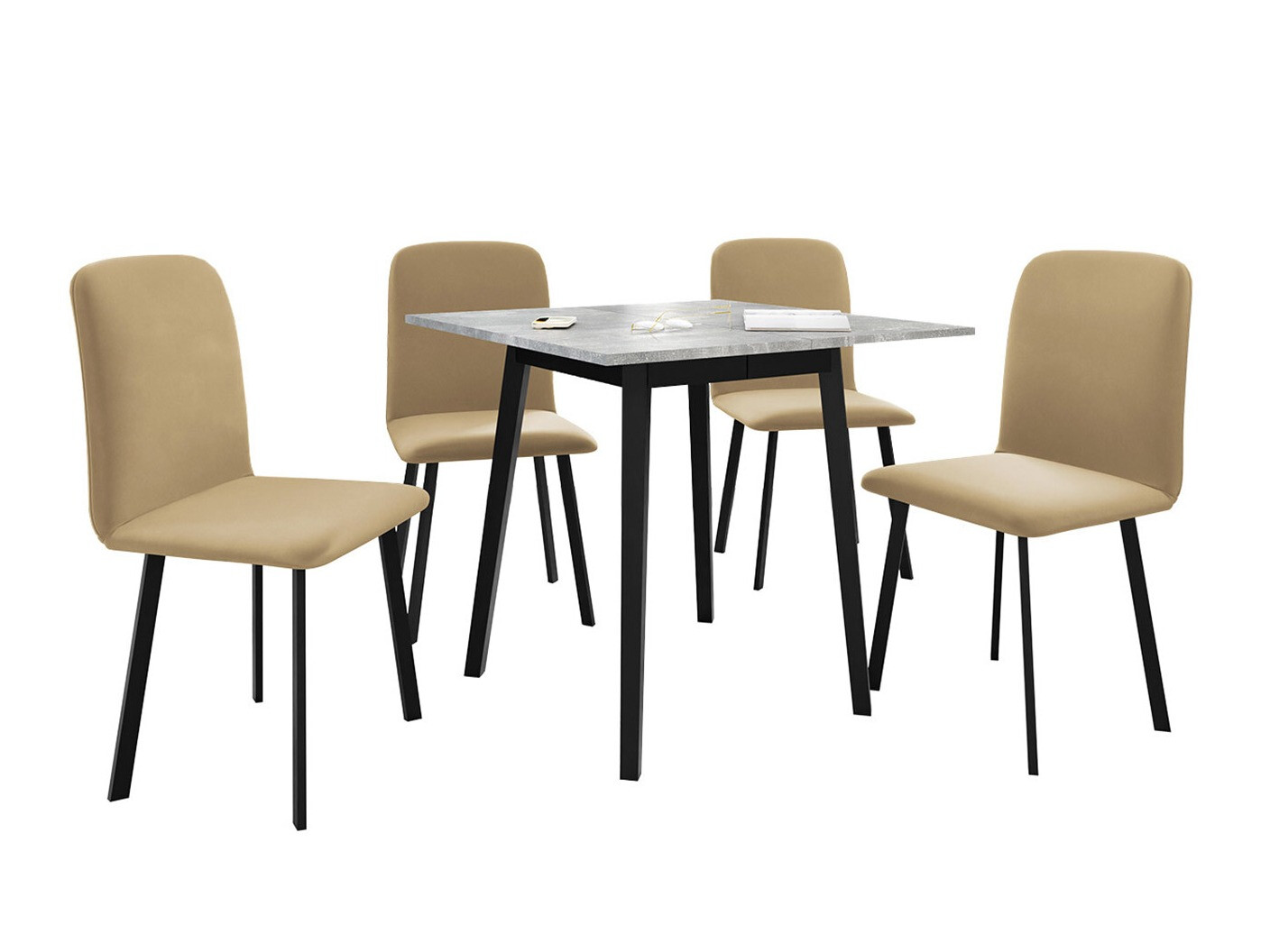 Söögitoakomplekt Edmond 116 (Hall marmor + Must)