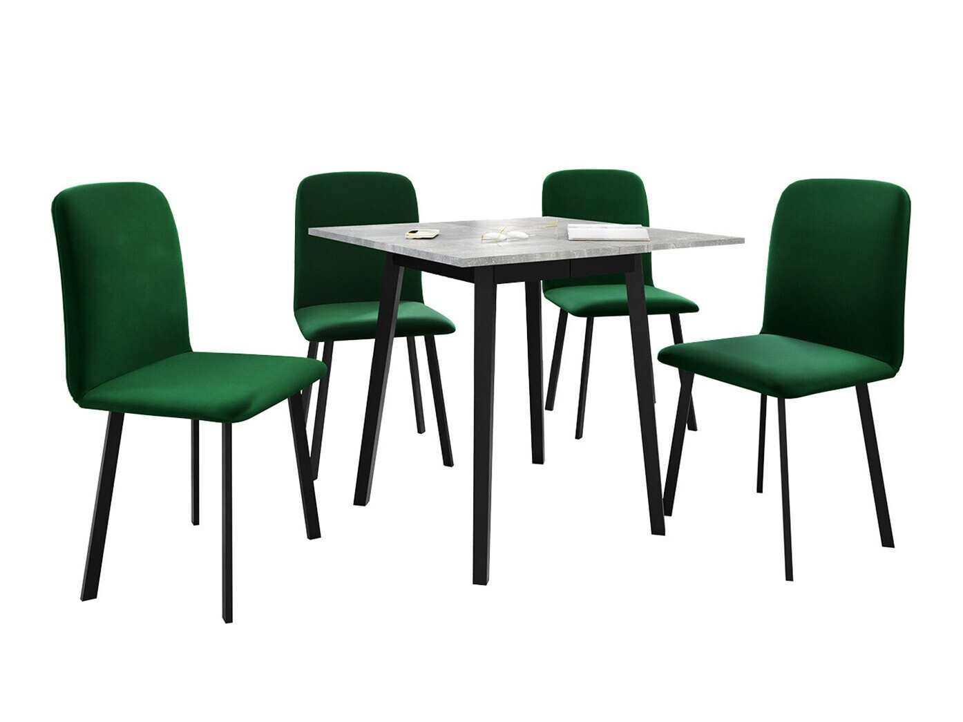 Söögitoakomplekt Edmond 116 (Hall marmor + Must)