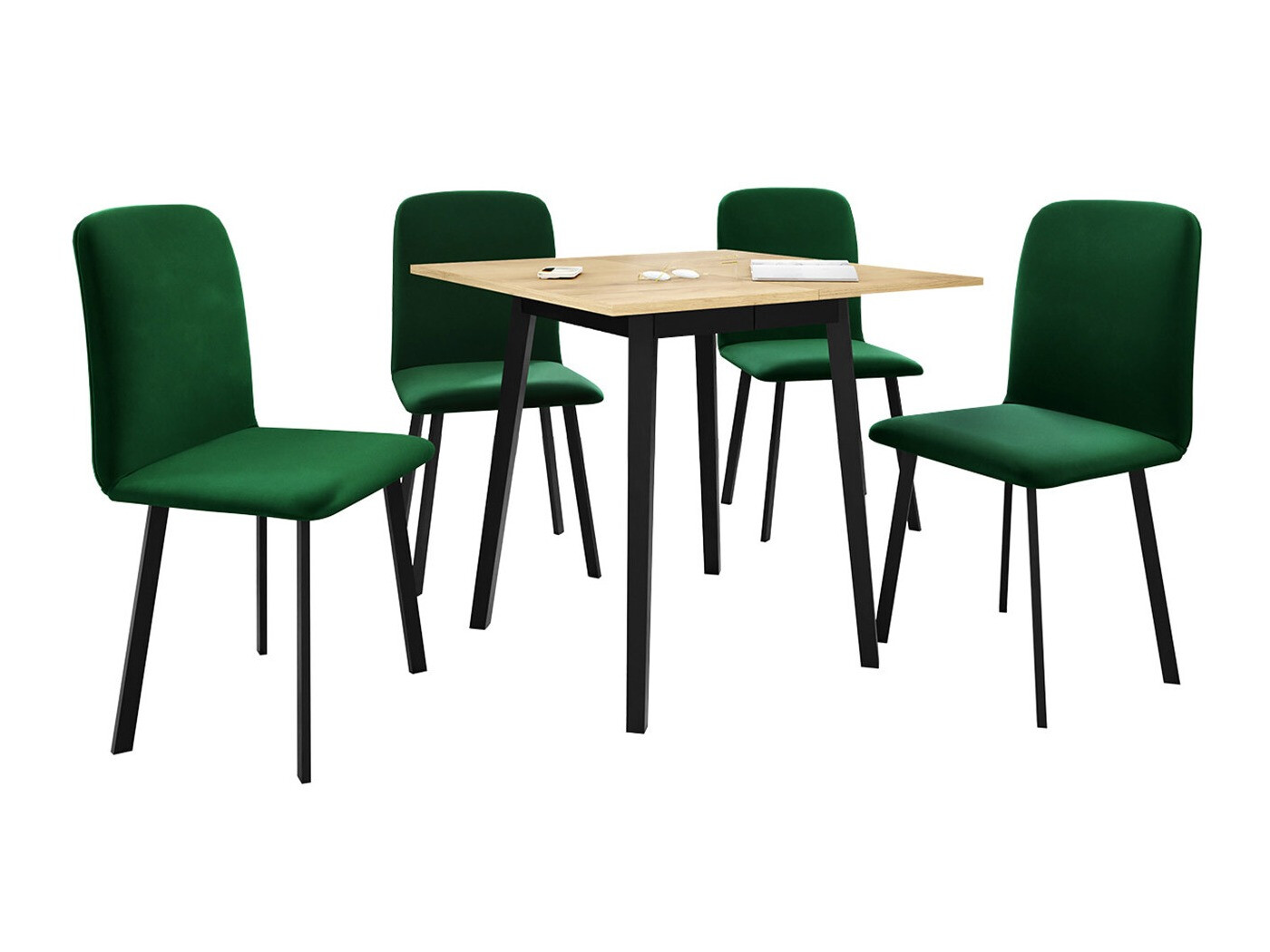 Söögitoakomplekt Edmond 116 (Käsitöö kuldne tamm + Must)