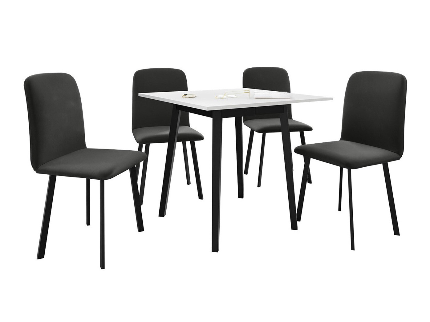 Söögitoakomplekt Edmond 116 (Valge + Must)