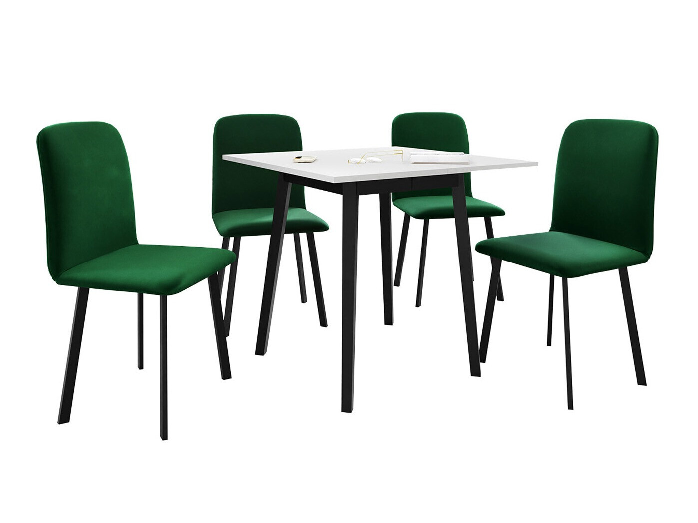 Söögitoakomplekt Edmond 116 (Valge + Must)