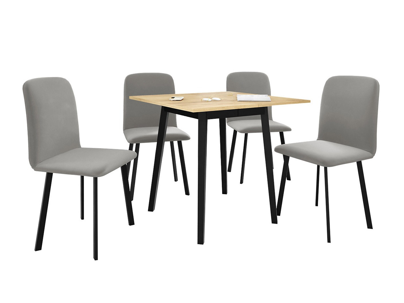 Söögitoakomplekt Edmond 116 (Käsitöö kuldne tamm + Must)