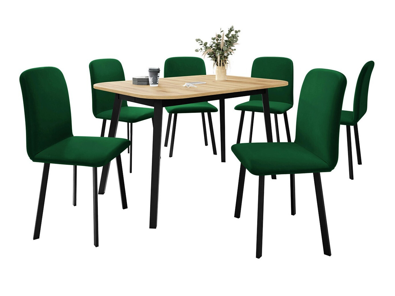 Söögitoakomplekt Edmond 117 (Käsitöö kuldne tamm + Must)