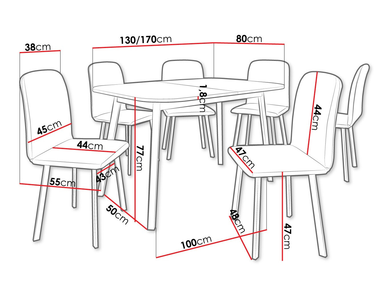 Söögitoakomplekt Edmond 117 (Käsitöö kuldne tamm + Must)