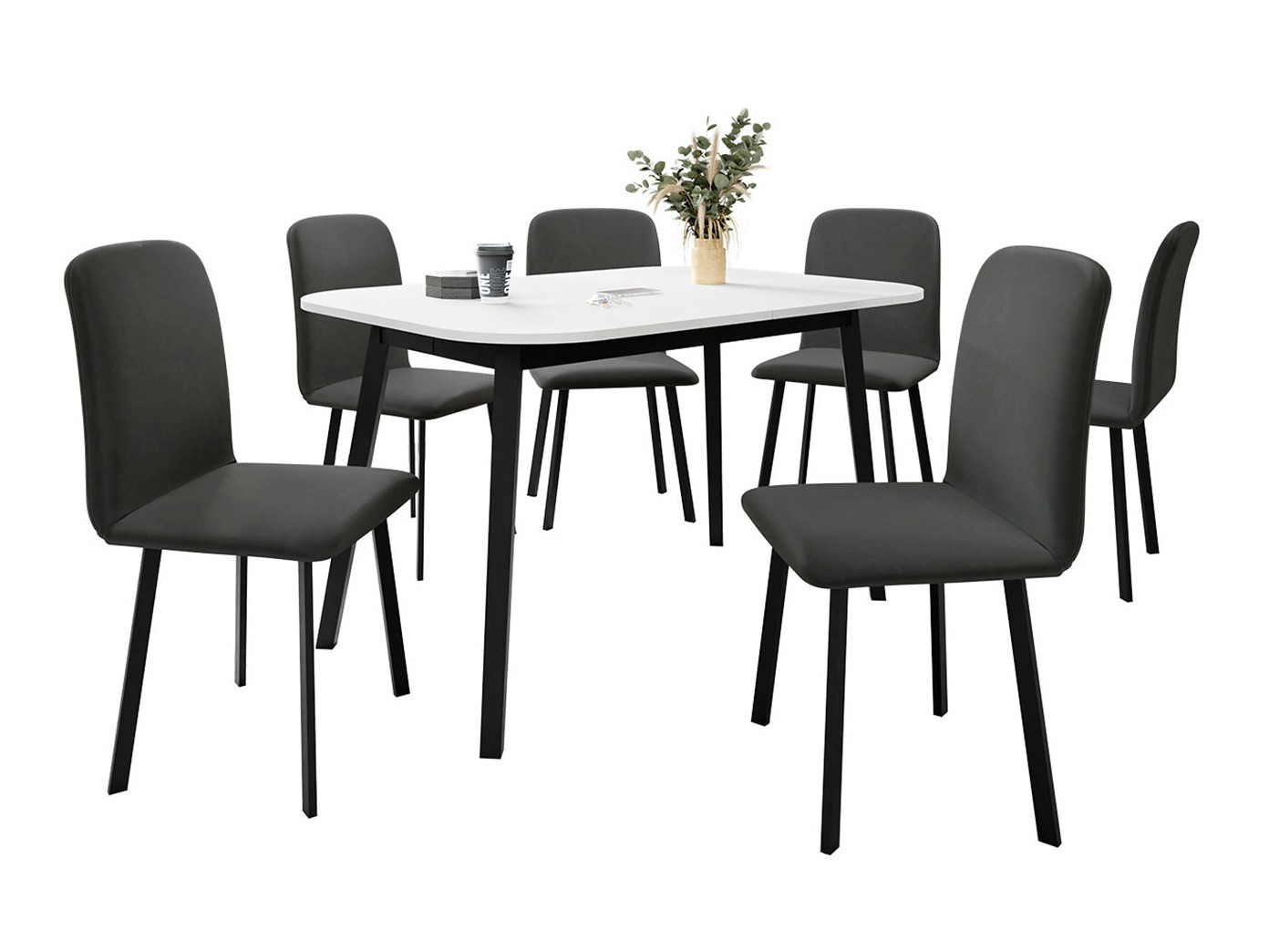 Söögitoakomplekt Edmond 117 (Valge + Must)