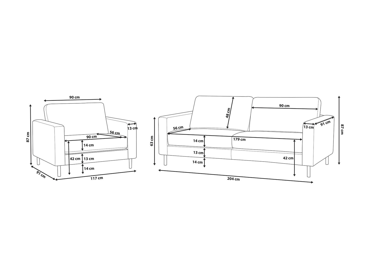 Pehme mööbli komplekt Berwyn 768 (Must)
