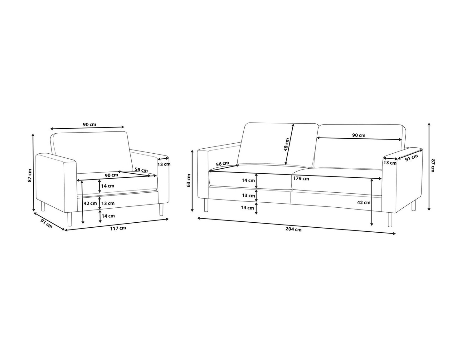 Pehme mööbli komplekt Berwyn 768 (Pruun)