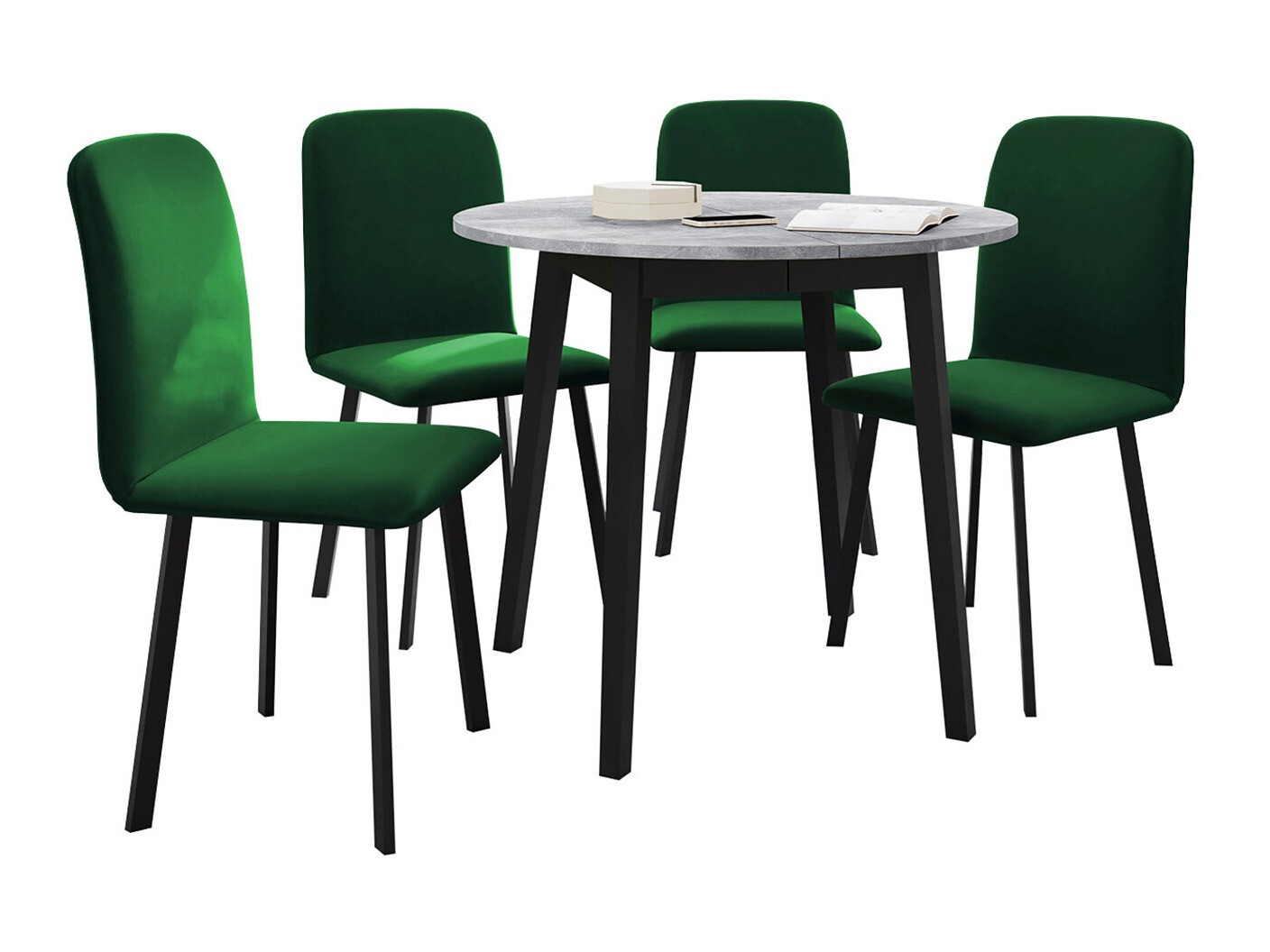 Söögitoakomplekt Edmond 119 (Hall marmor + Must)