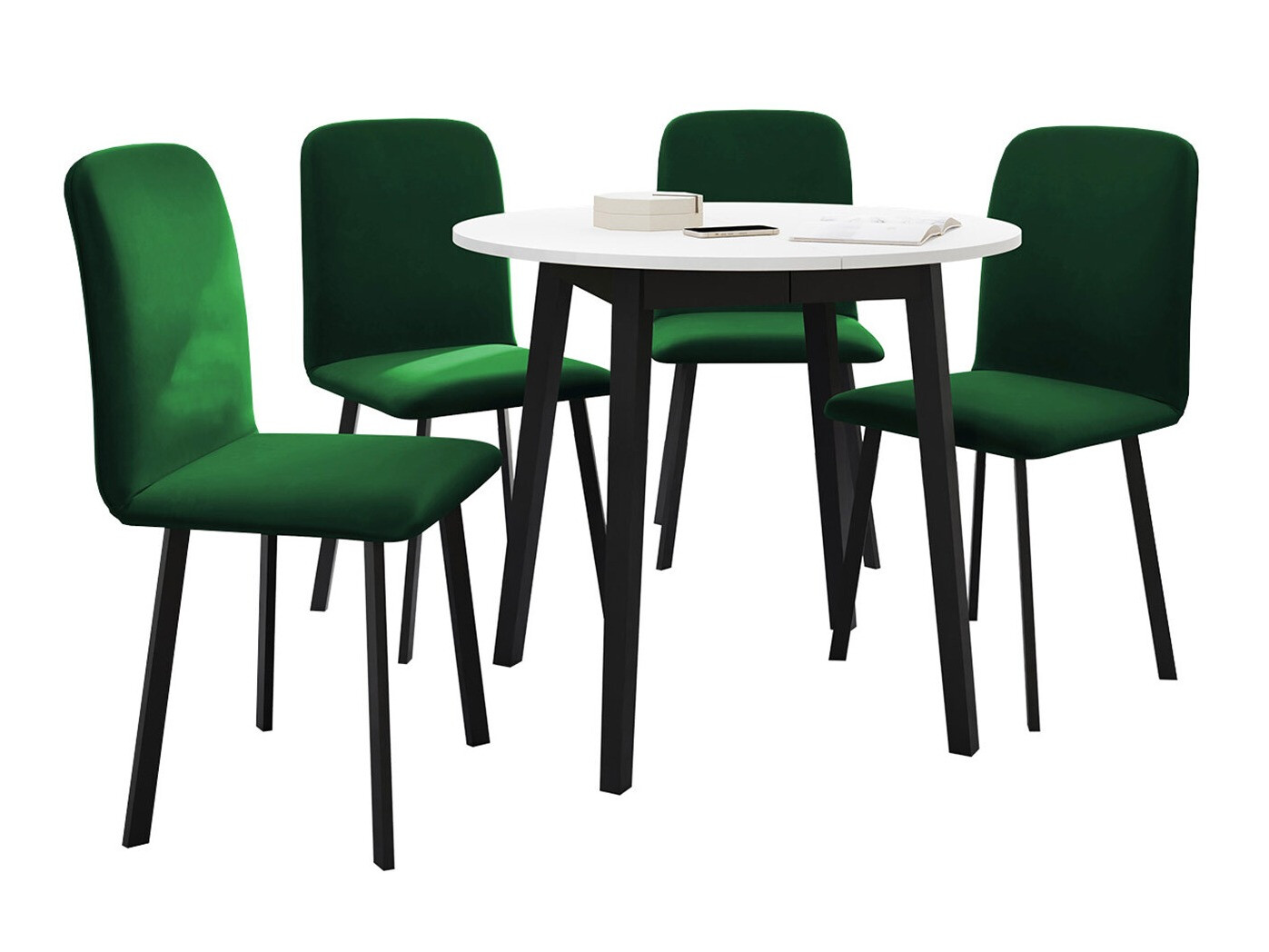 Söögitoakomplekt Edmond 119 (Valge + Must)