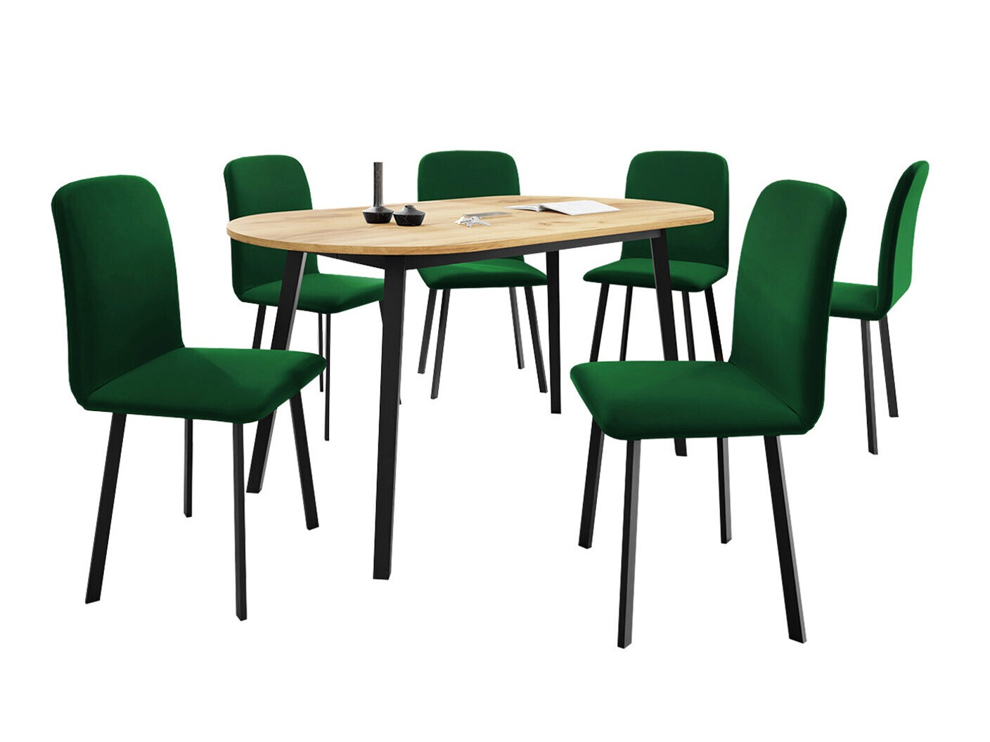 Söögitoakomplekt Edmond 121 (Käsitöö kuldne tamm + Must)