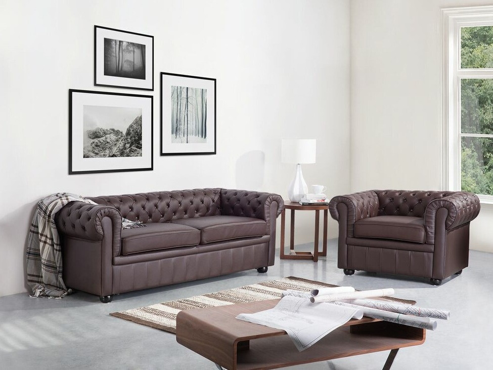 Chesterfield diivan Berwyn 832 (Tumepruun)