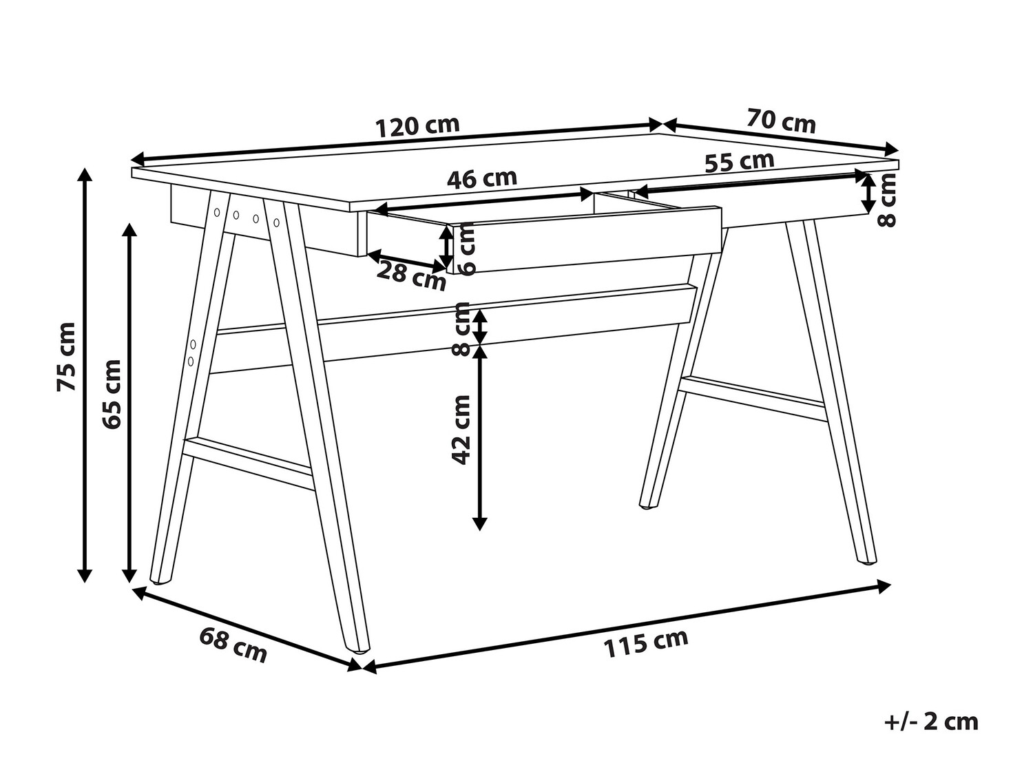 Kirjutuslaud Berwyn 834 (Ere puit)