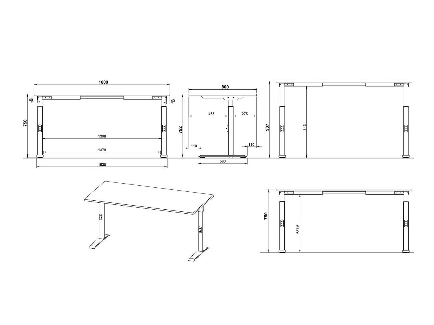 Kirjutuslaud Feltoru 116 (Valge)